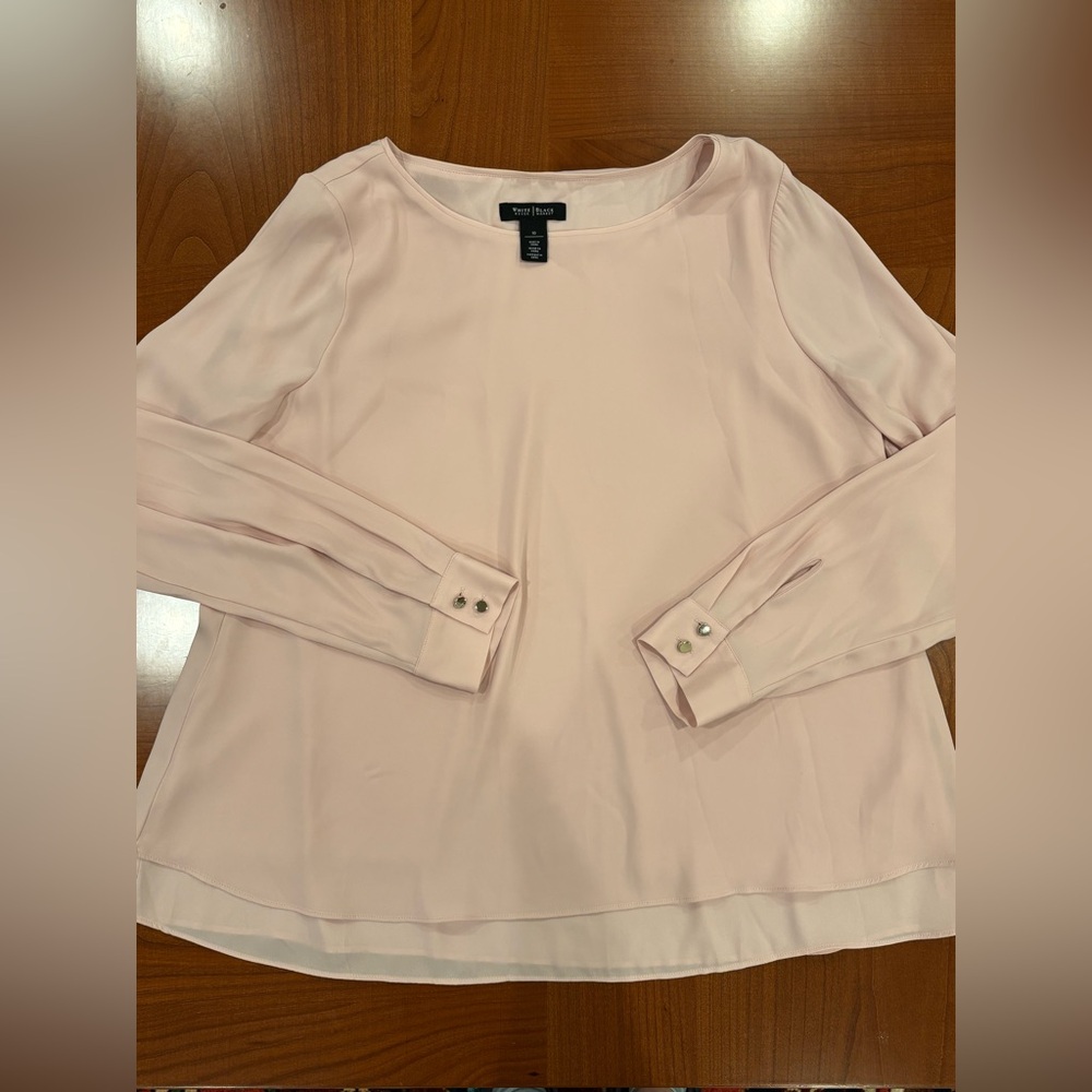 WHBM Dusty Rose Women's Split Back Blouse, size 10 - Picture 12 of 16